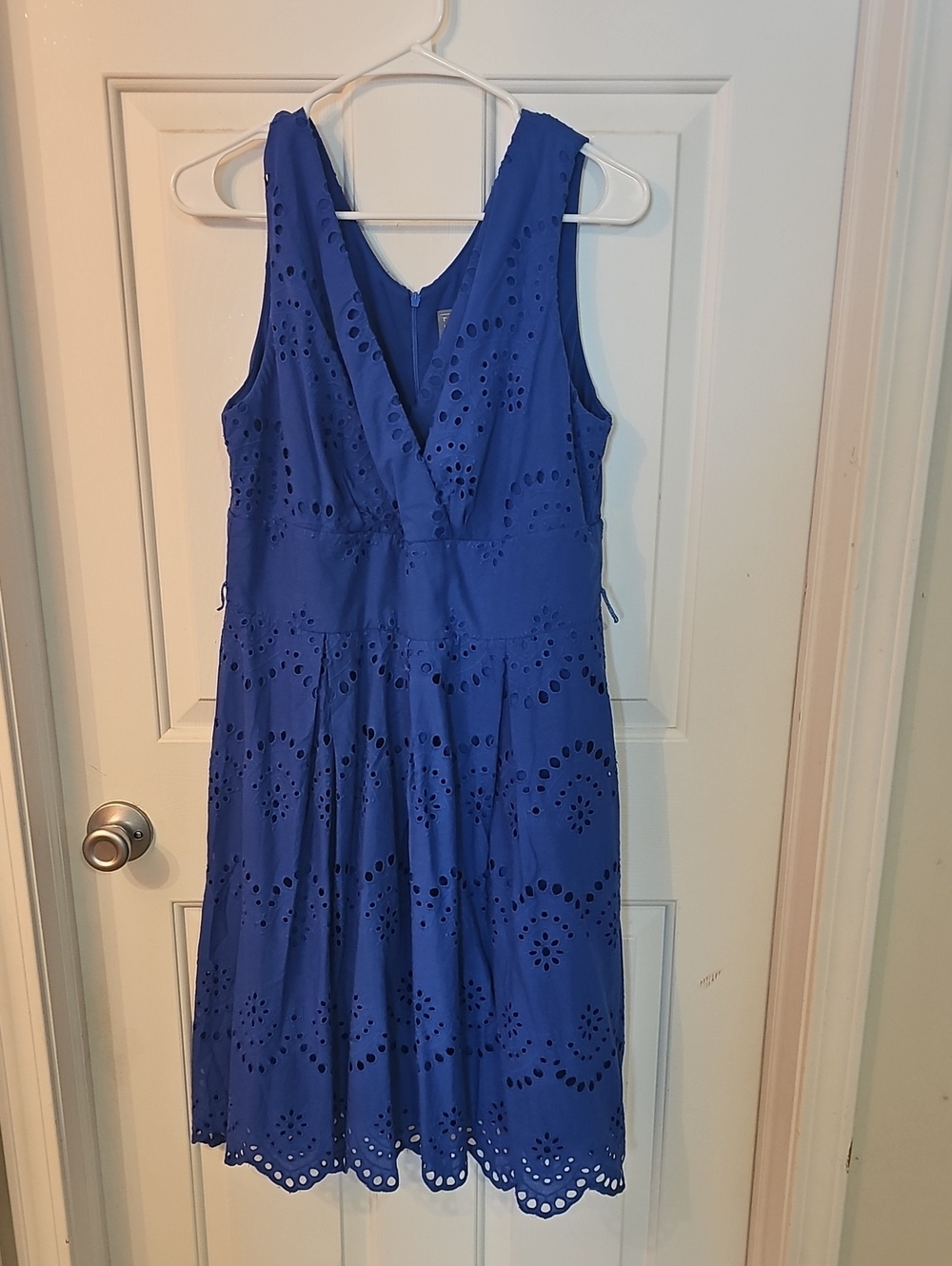 Rabbit Rabbit Rabbit Royal Blue Eyelet V-Neck Midi Dress